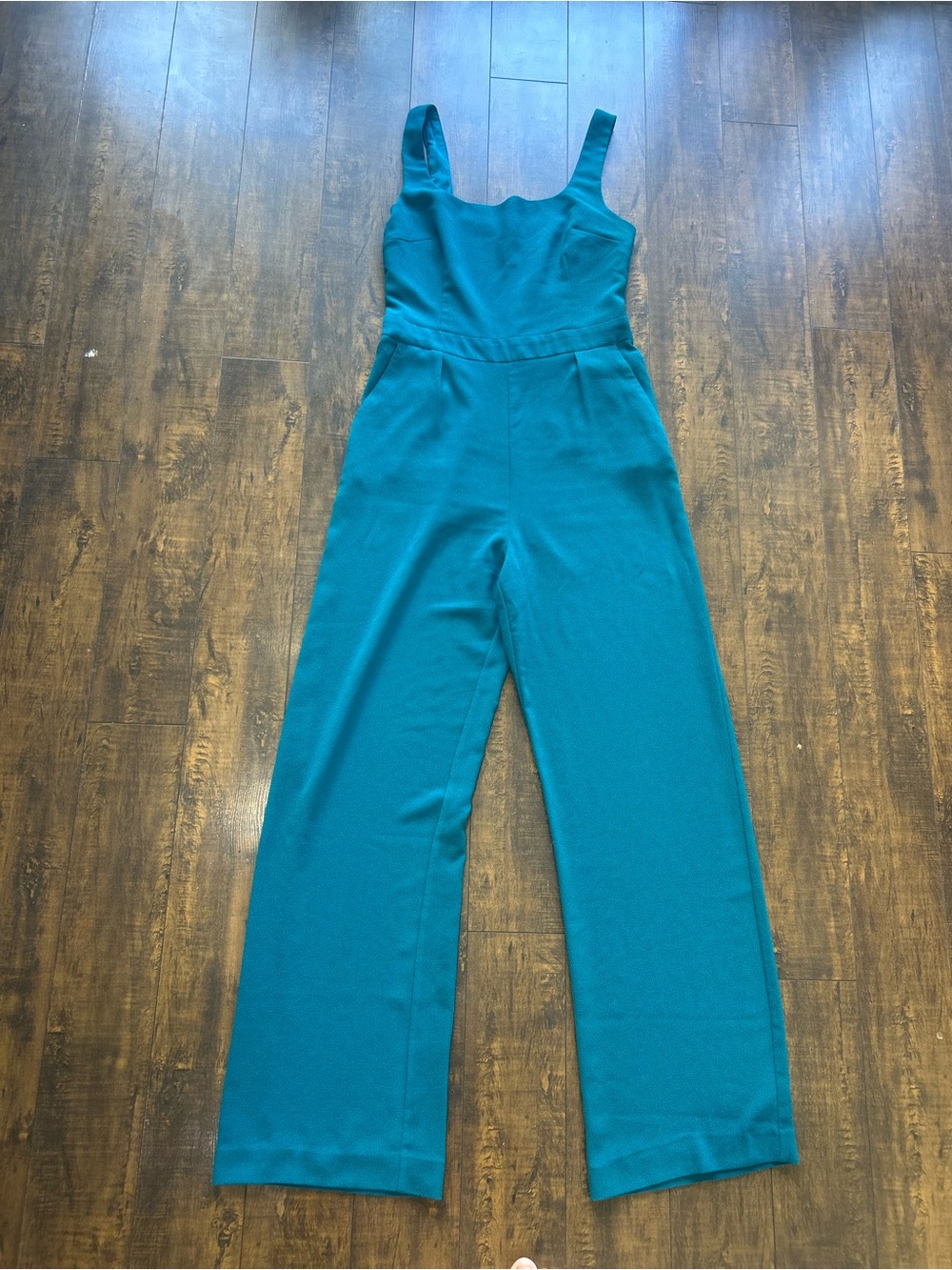 Dynamite Teal Sleeveless Wide-Leg One-Piece Jumpsuit